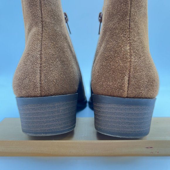 Kensie Suede Booties Sz 10 Leather/Textile Upper Side Zipper Like New - Picture 6 of 9